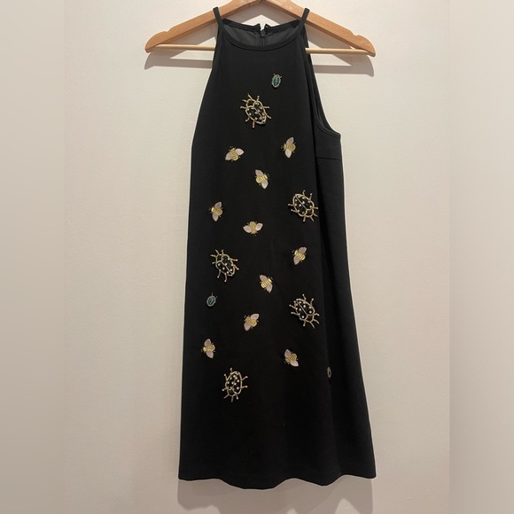 Victoria Beckham for Target Black Bug Embellished Halter Midi Dress size small - Picture 2 of 7
